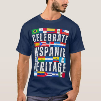 Camiseta Banderas de países hispanos celebran la herencia h