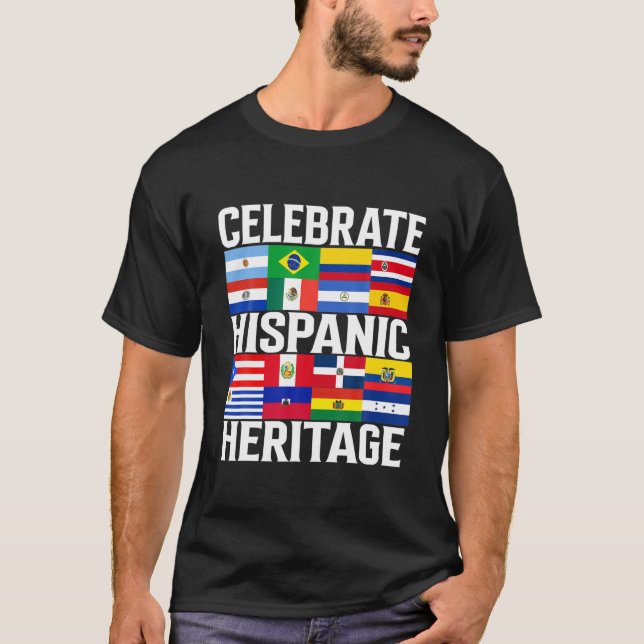 Camiseta Banderas de países latinos celebran la herencia hi (Anverso)