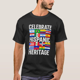 Camiseta Banderas de países latinos celebran la herencia hi