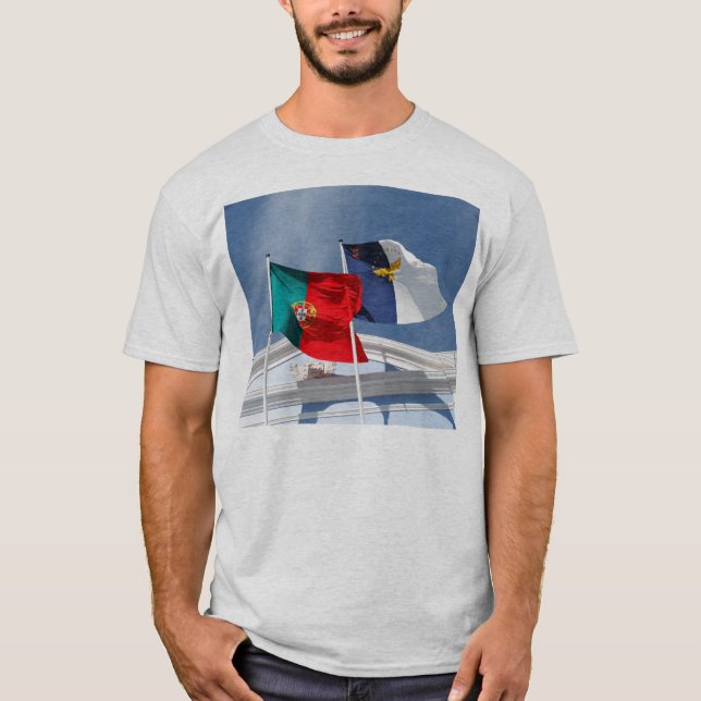 Camiseta Banderas de Portugal y de Azores (Anverso)