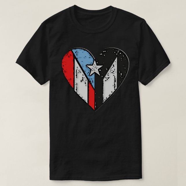 Camiseta Banderas de Puerto Rico | Corazón de Boricua, Puer (Diseño del anverso)