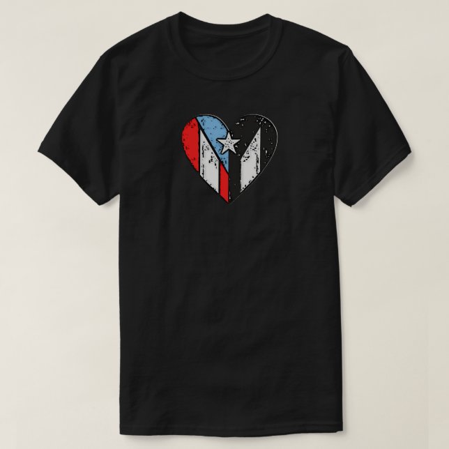 Camiseta Banderas de Puerto Rico | Corazón de Boricua, Puer (Diseño del anverso)