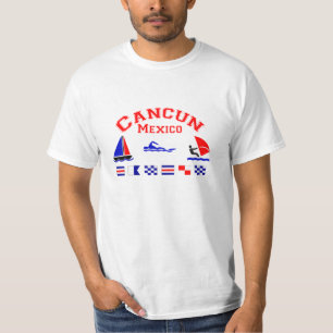 Camiseta Banderas de señal de Cancun México
