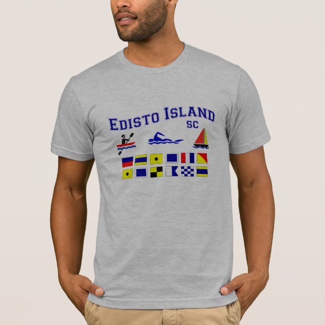 Camiseta Banderas de señal del SC de la isla de Edisto (Anverso)