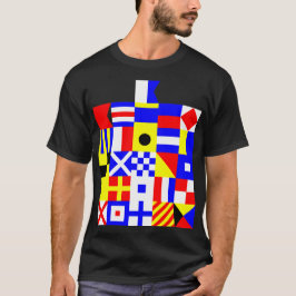 Camiseta Banderas de Señales Marítimas Alfabeto A–Z Diseño