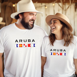 Camiseta Banderas de señalización náutica marítima de Aruba