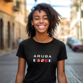Camiseta Banderas de señalización náutica marítima de Aruba