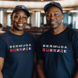 Camiseta Banderas de señalización náutica marítima de Bermu