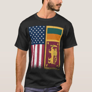 Camiseta Banderas de Sri Lanka norteamericanas enorgullecen
