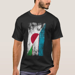 Camiseta Banderas de Uzbekistán de Japón - uzbeko japonés,