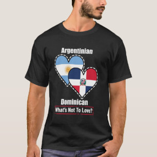 Camiseta Banderas del Corazón Argentino Dominicano Qué No A