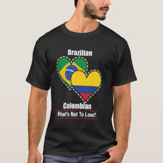 Camiseta Banderas Del Corazón Brasileño Colombiano Qué No A