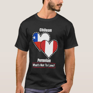 Camiseta Banderas Del Corazón Chileno Peruano Qué No Amar