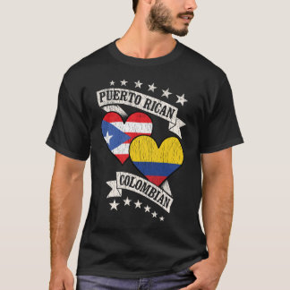 Camiseta Banderas del corazón colombiano en Puerto Rico
