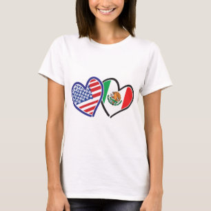 Camiseta Banderas del Corazón de Estados Unidos México