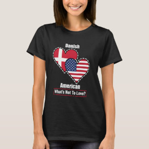 Camiseta Banderas del corazón de los norteamericanos danese