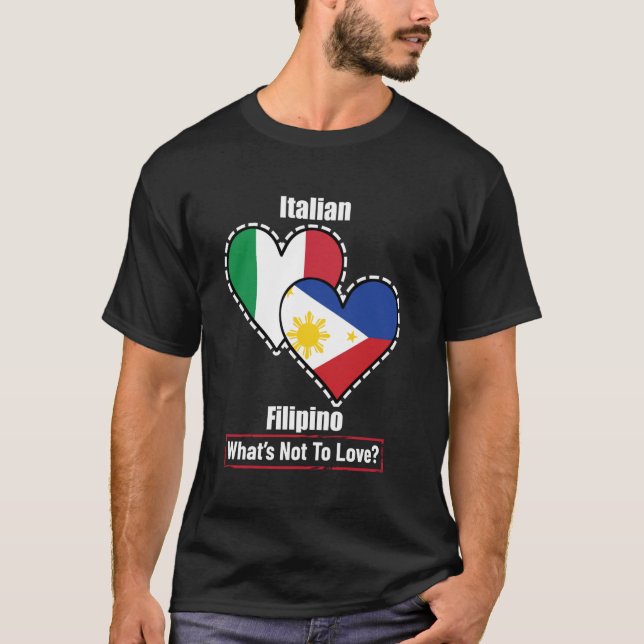 Camiseta Banderas del corazón filipinas italianas que no qu (Anverso)