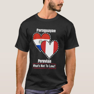 Camiseta Banderas del Corazón Paraguayo Peruano Qué No Amar