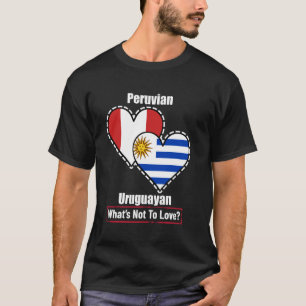 Camiseta Banderas Del Corazón Peruano Uruguayo Qué No Amar