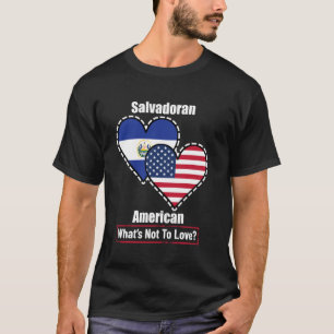 Camiseta Banderas del Corazón Salvadoreño Americano Qué No 