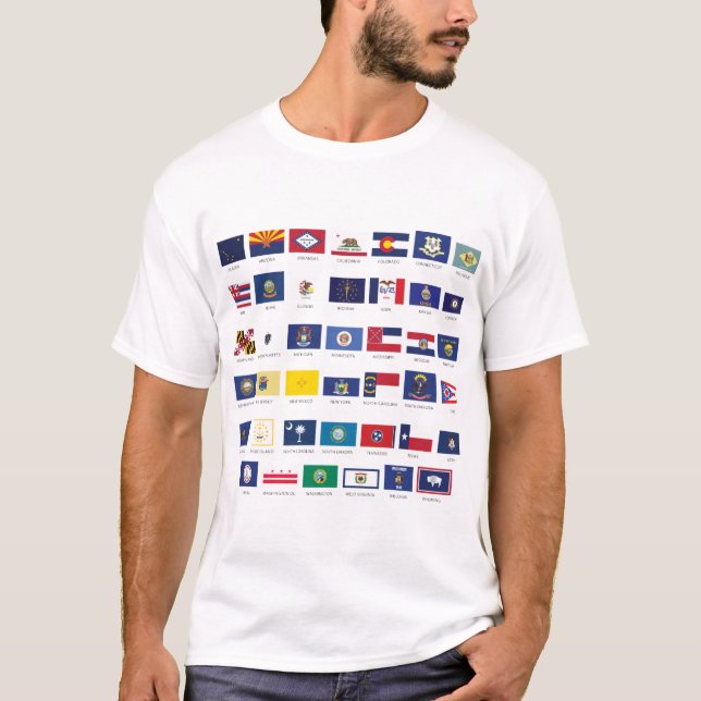 Camiseta Banderas del estado americano (Anverso)