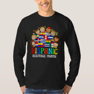 Camiseta Banderas del Mes de la Herencia Hispana Niños Niña
