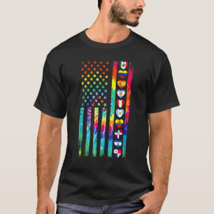 Camiseta Banderas del Mes de la Herencia Hispana Tie Dye Or