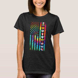 Camiseta Banderas del Mes de la Herencia Hispana Tie Dye Or