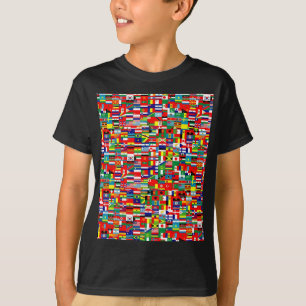 Camiseta BANDERAS DEL MUNDO - frente y parte posterior