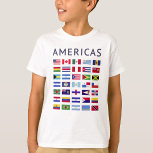 Camiseta Banderas del país América Banderas nacionales Amér