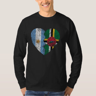 Camiseta Banderas dominicanas argentinas corazón a Argentin