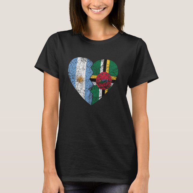 Camiseta Banderas dominicanas argentinas corazón a Argentin (Anverso)