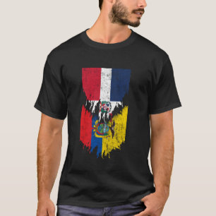 Camiseta Banderas dominicanas de Ecuador desgarradas en la 