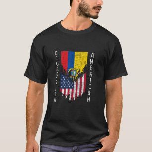 Camiseta Banderas ecuatorianas americanas arrancadas en Ecu