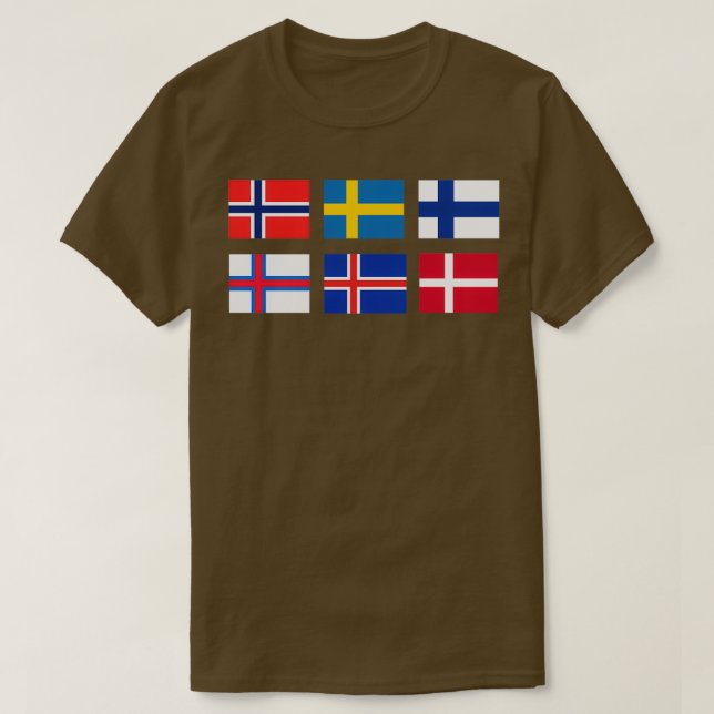 Camiseta Banderas escandinavas (Diseño del anverso)