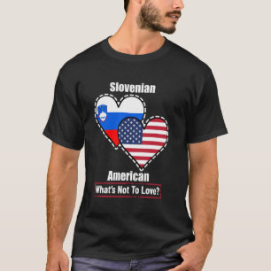 Camiseta Banderas Eslovenas del Corazón Americano Qué No Am