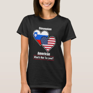 Camiseta Banderas eslovenas estadounidenses de corazón que 