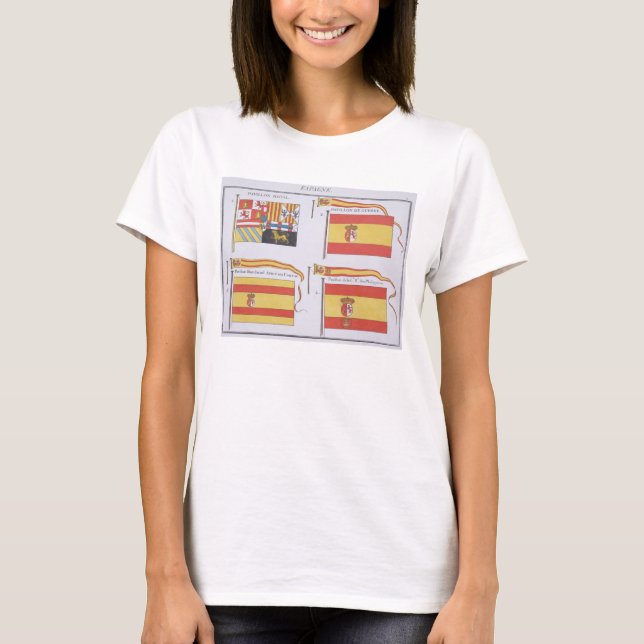 Camiseta Banderas españolas, de un libro francés de bandera (Anverso)