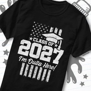 Camiseta Banderas estadounidenses de graduación Clase de gr