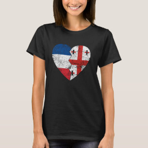 Camiseta Banderas georgianas francesas corazón a Francia ra