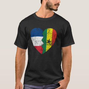 Camiseta Banderas Ghanesas Francesas Corazón Orgullosa Fran