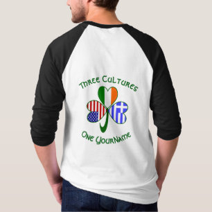 Camiseta Banderas griegas irlandesas americanas Shamrock Tu