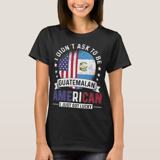 Camiseta Banderas guatemaltecas norteamericanas enorgullece (Anverso)