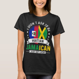Camiseta Banderas haitianas jamaiquinas enorgullecen a la b