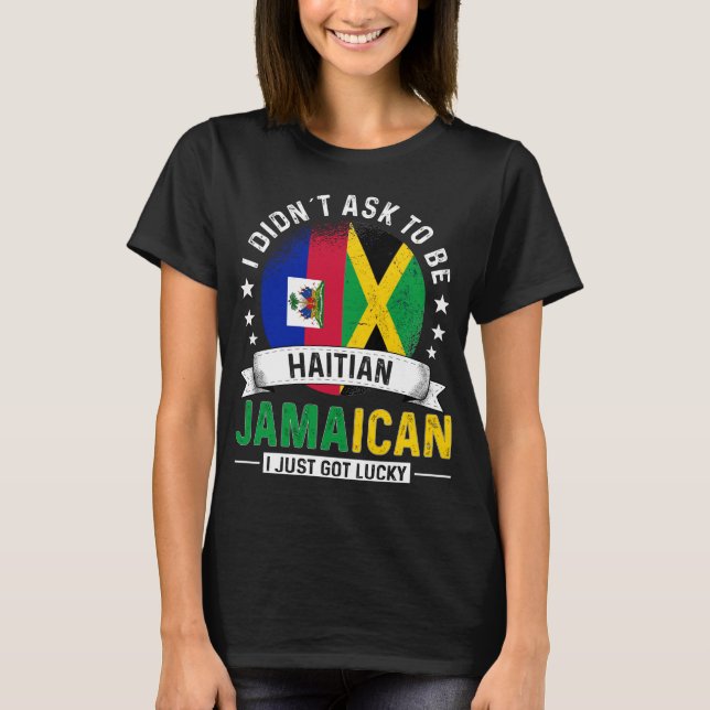 Camiseta Banderas haitianas jamaiquinas enorgullecen a la b (Anverso)