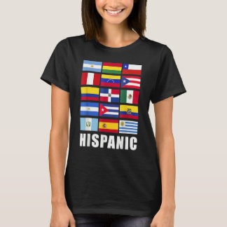 Camiseta Banderas hispanas norteamericanas de herencia hisp