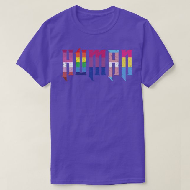 Camiseta Banderas humanas orgullo gay igualdad de mes de or (Diseño del anverso)