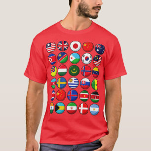 Camiseta Banderas internacionales del círculo mundial de lo