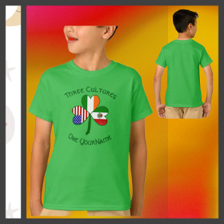 Camiseta Banderas Irlandesas Americanas Mexicanas Trébol Tu