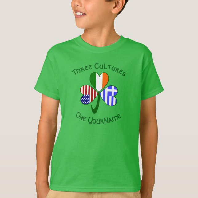 Camiseta Banderas irlandesas griegas de EE.UU. destrozan tu (Anverso)